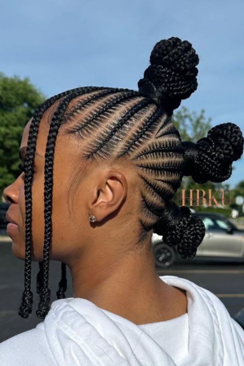 Bantu Knots with Braids