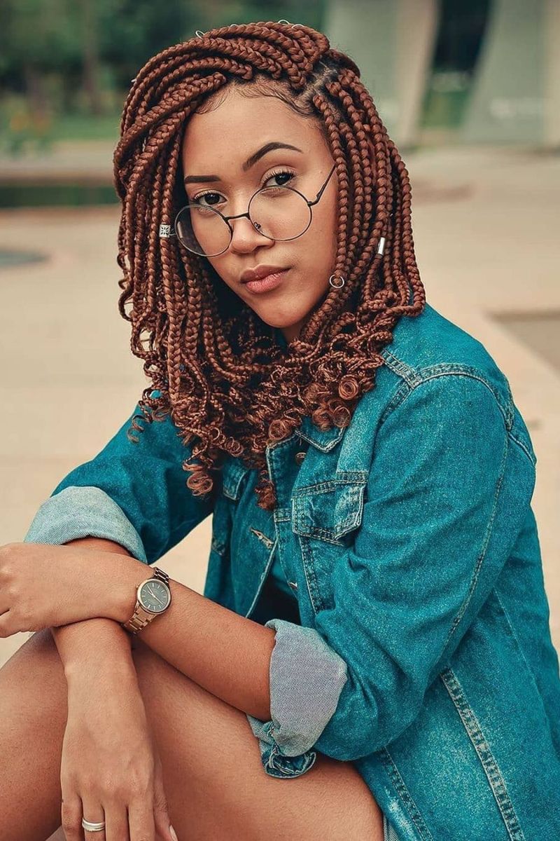 Box Braids with Curly Ends