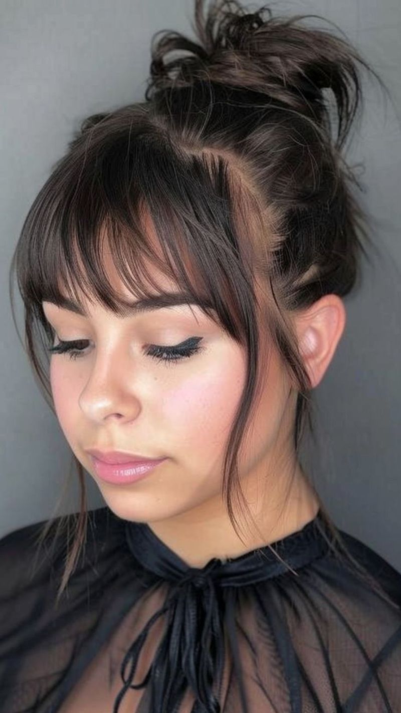 Bun with Bangs