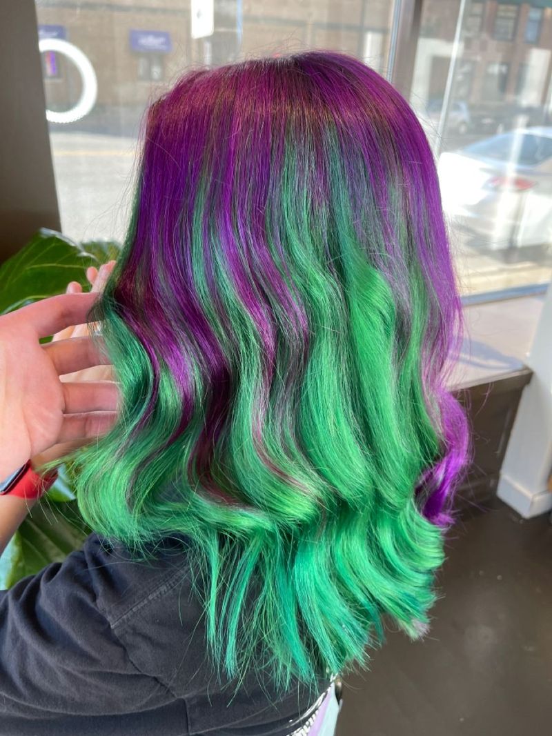 Electric Purple and Neon Green