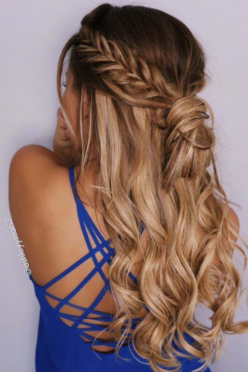 Fishtail Braid with Soft Curls