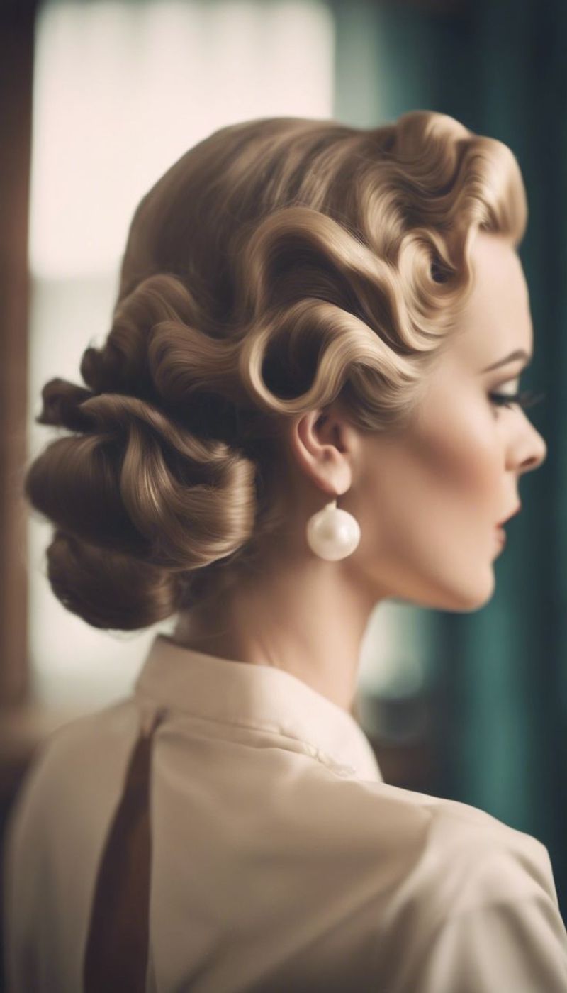 Glamorous Hollywood Waves Updo