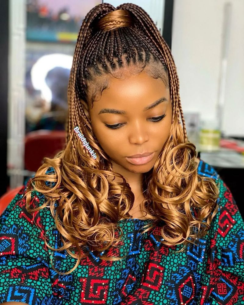 Goddess Braids with Spiral Curls