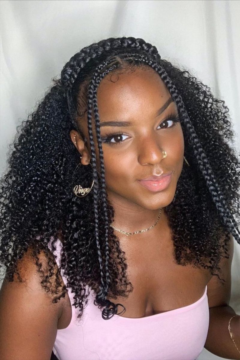 Halo Braid with Ringlet Curls