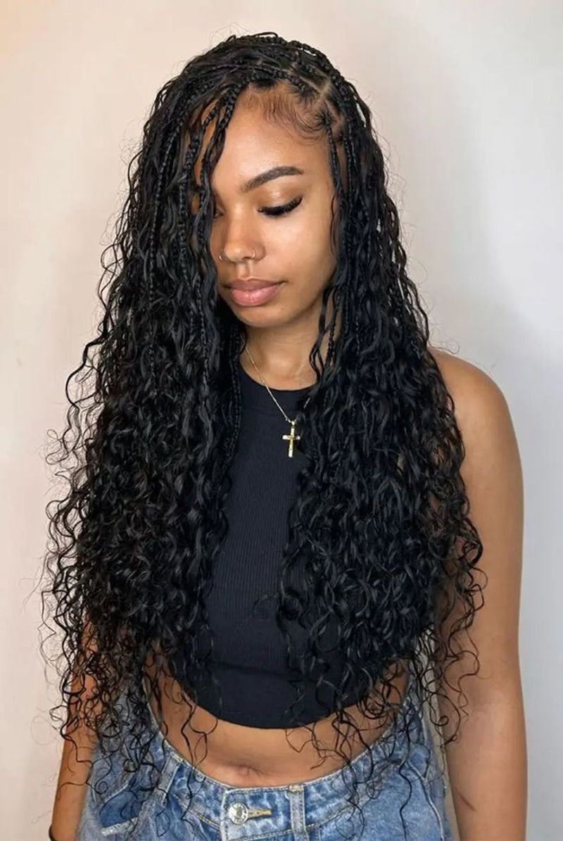 Latch Hook Braids with Boho Curls