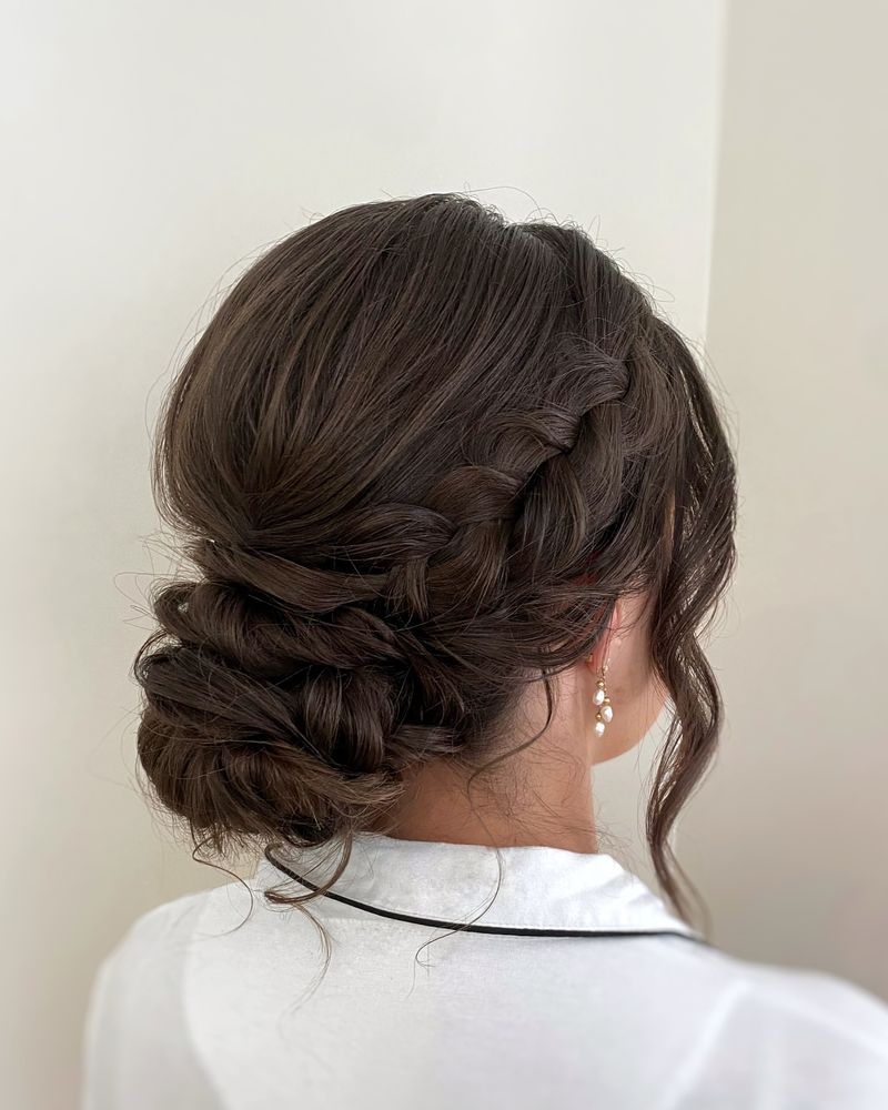 Low Bun with Accent Braid