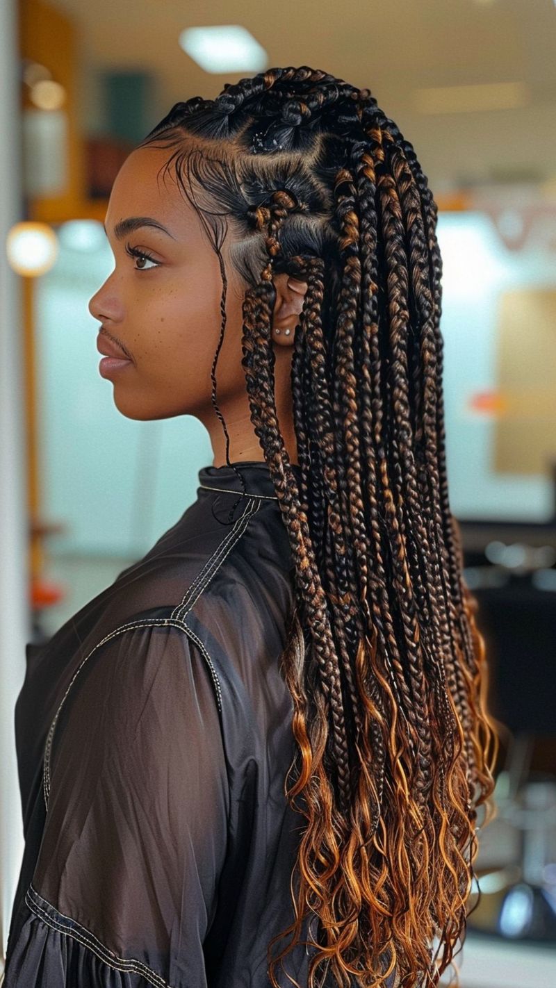 Mixed Texture Poetic Justice Braids