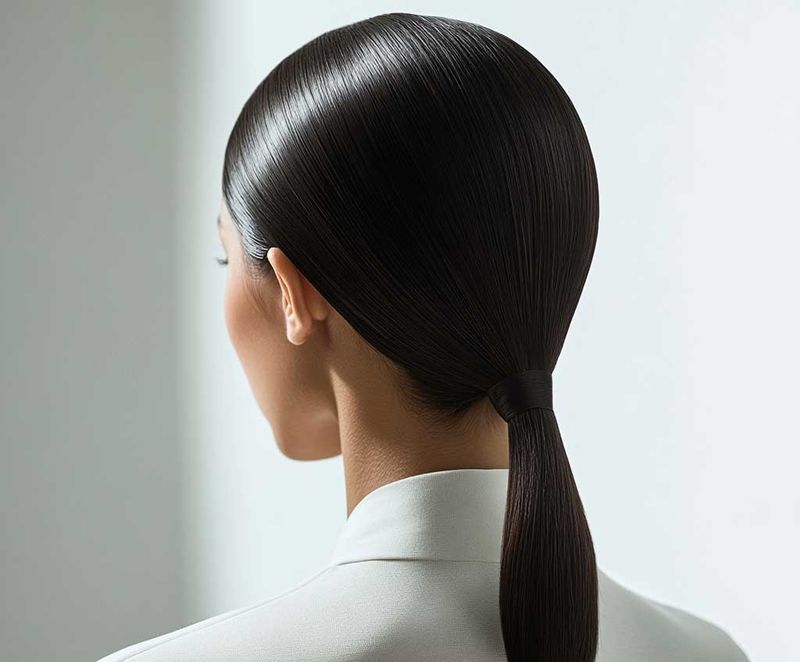 Opt for a Glossy Ponytail