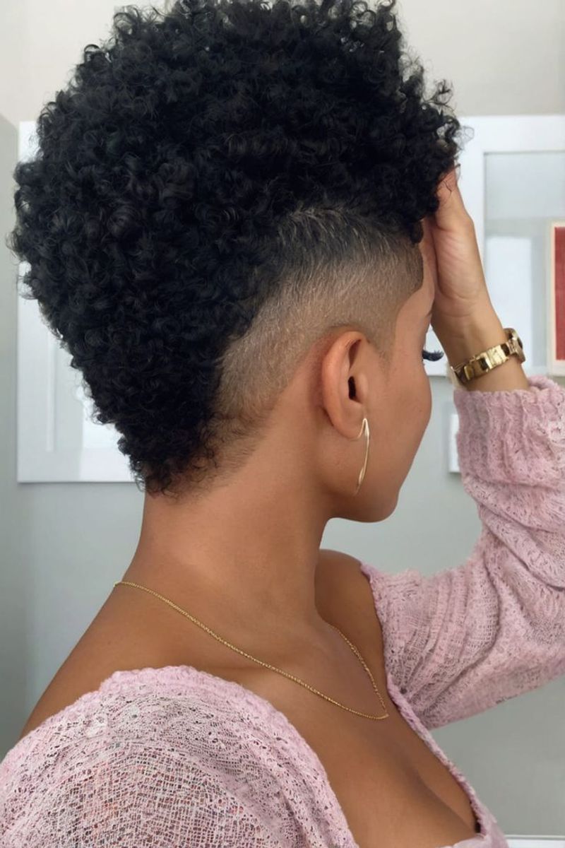 Short Afro with Shaved Sides