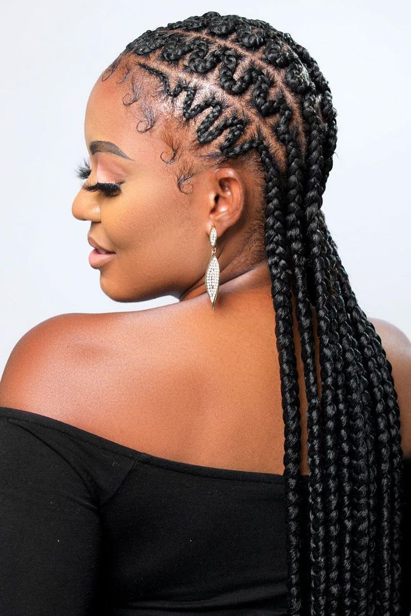 Zigzag Part Ghana Braids