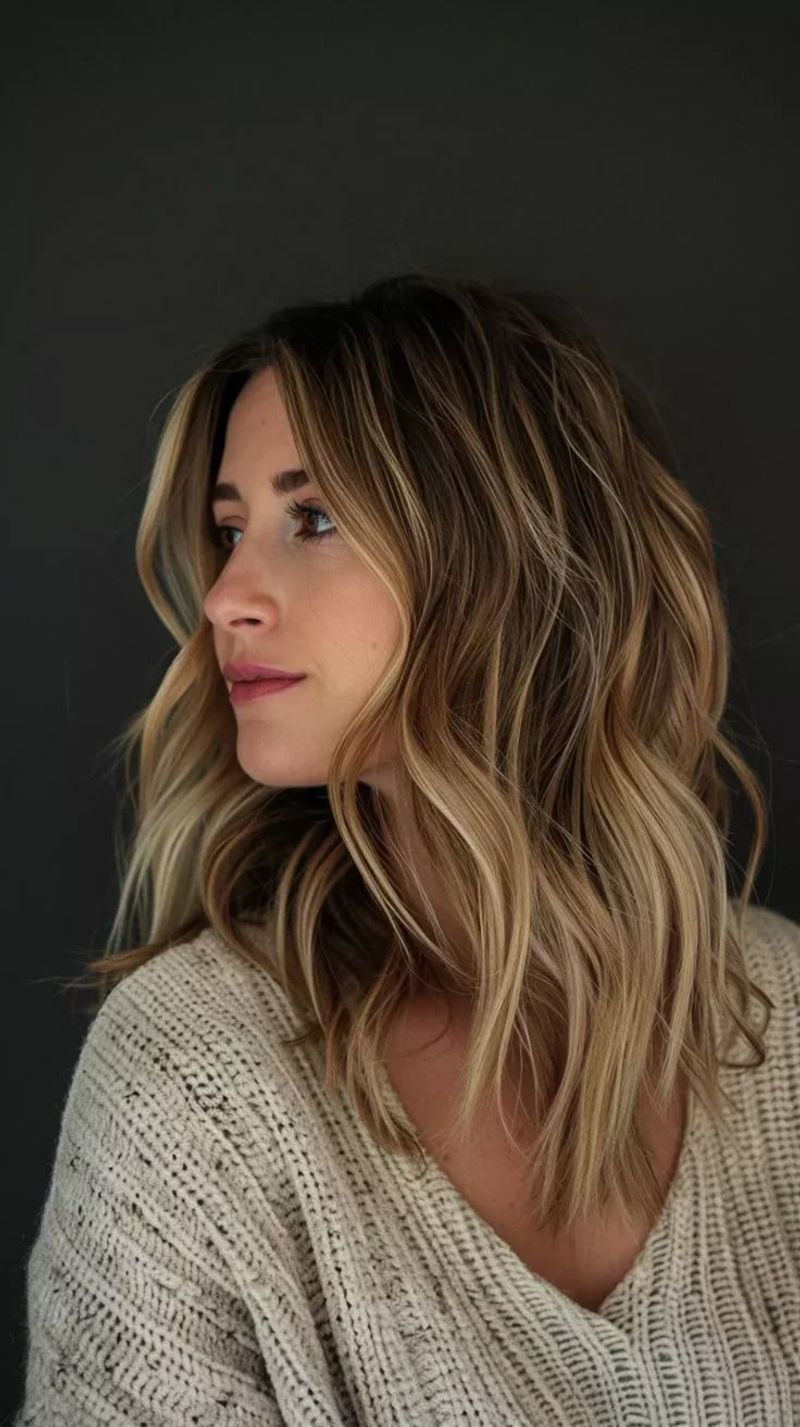 Balayage Long French Bob