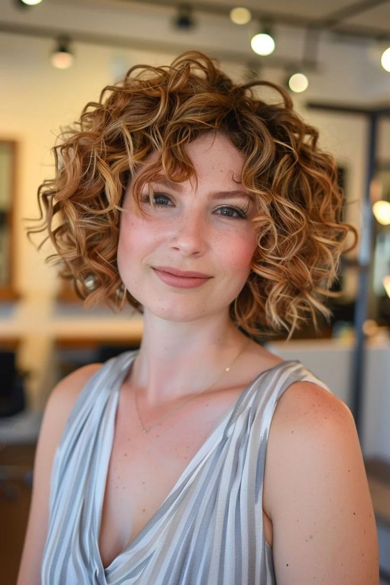 Curly Long French Bob