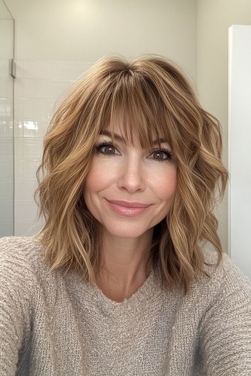 Choppy Lob with Bangs
