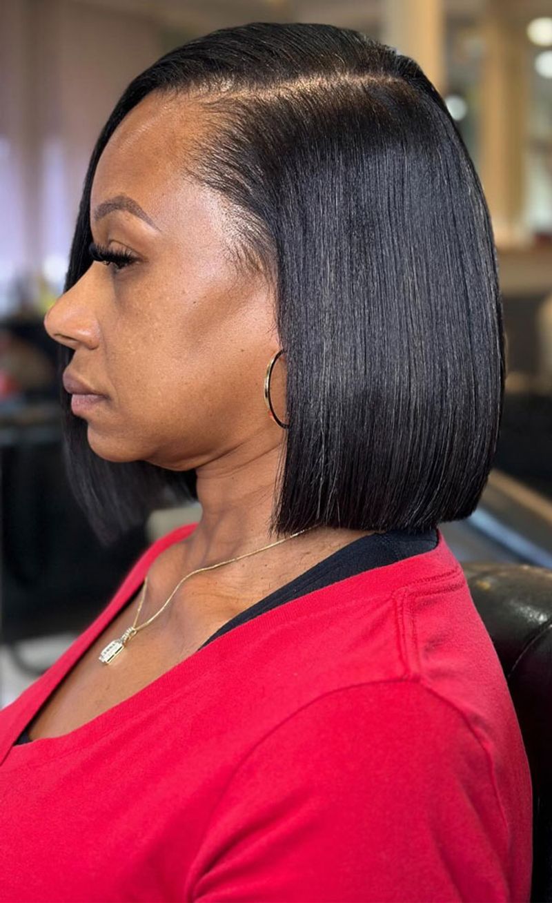 14. Overly Styled Bob with Sharp Edges