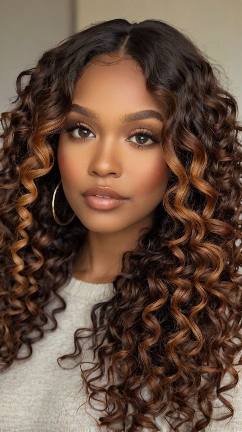 Chocolate Curls with Caramel Tips