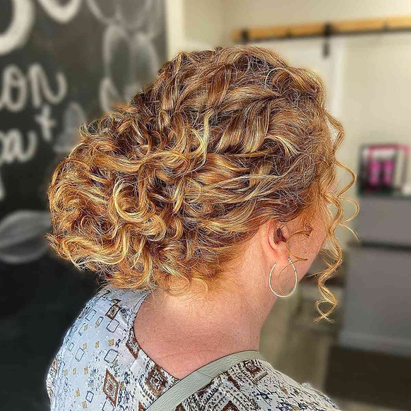 Curly Updo with Soft Tendrils