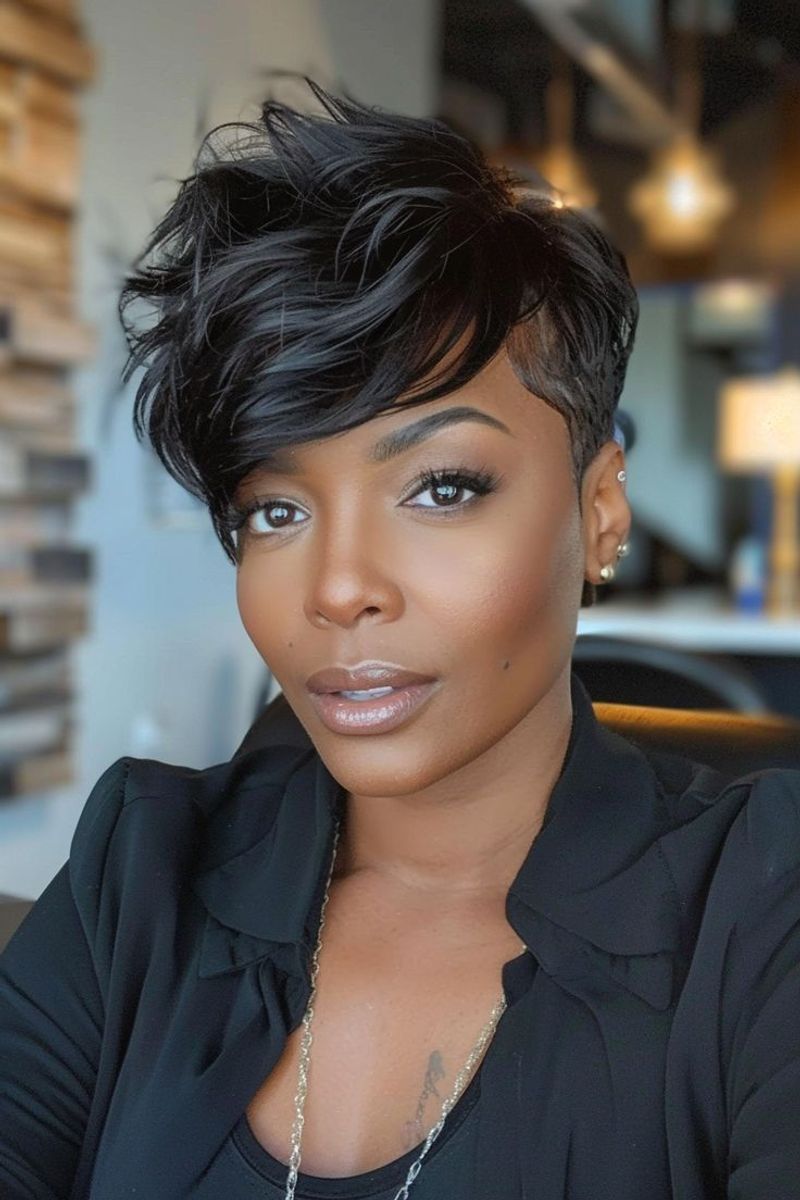 Feathered Pixie Cut