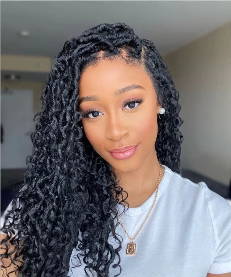 Goddess Braids with Curly Ends