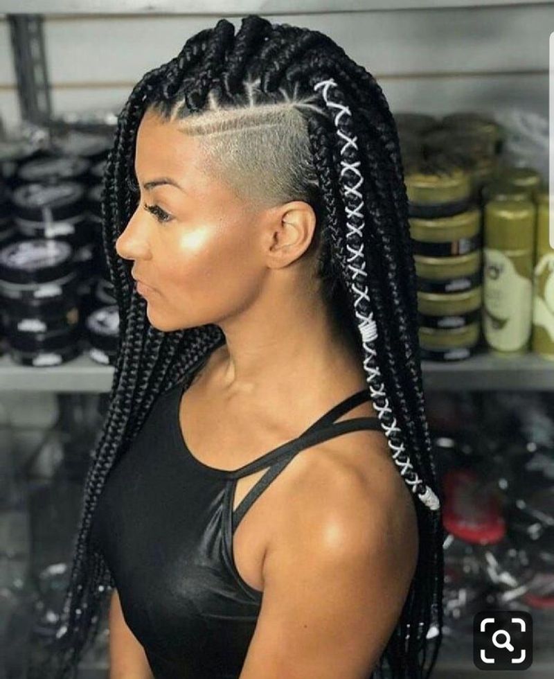 Goddess Braids with Shaved Sides