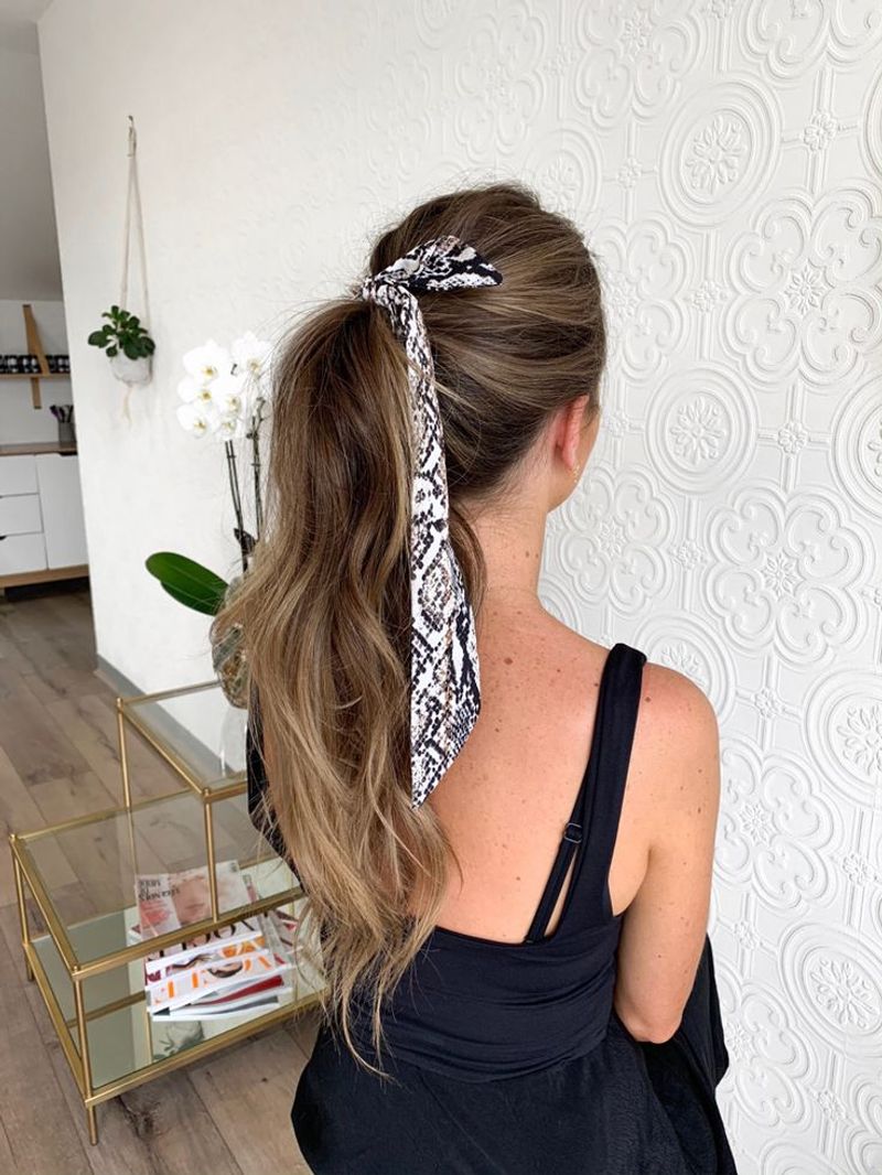 High Ponytail with Scarf