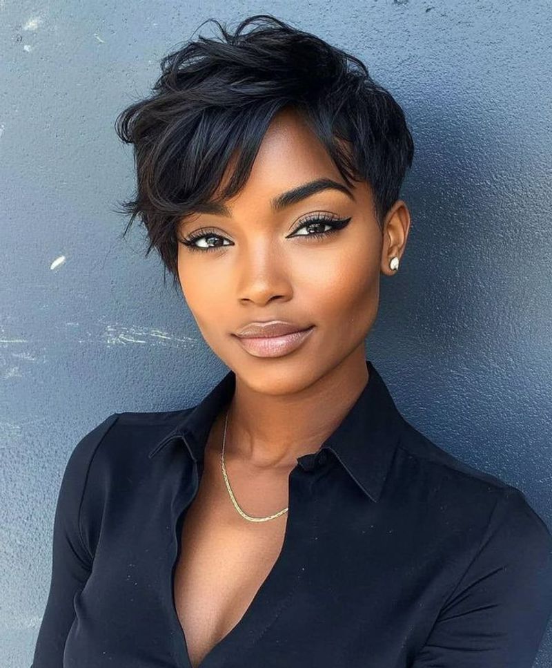 Pixie with Side Swept Bangs