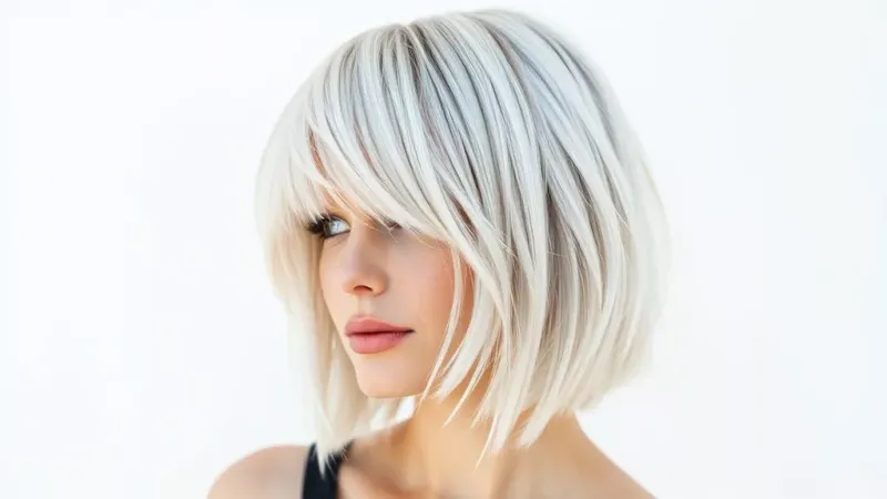 Voluminous Bob with Choppy Bangs