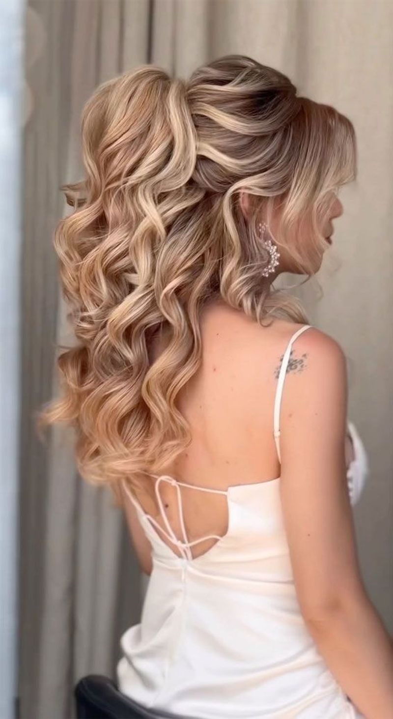 11. Half-Up Half-Down Curls