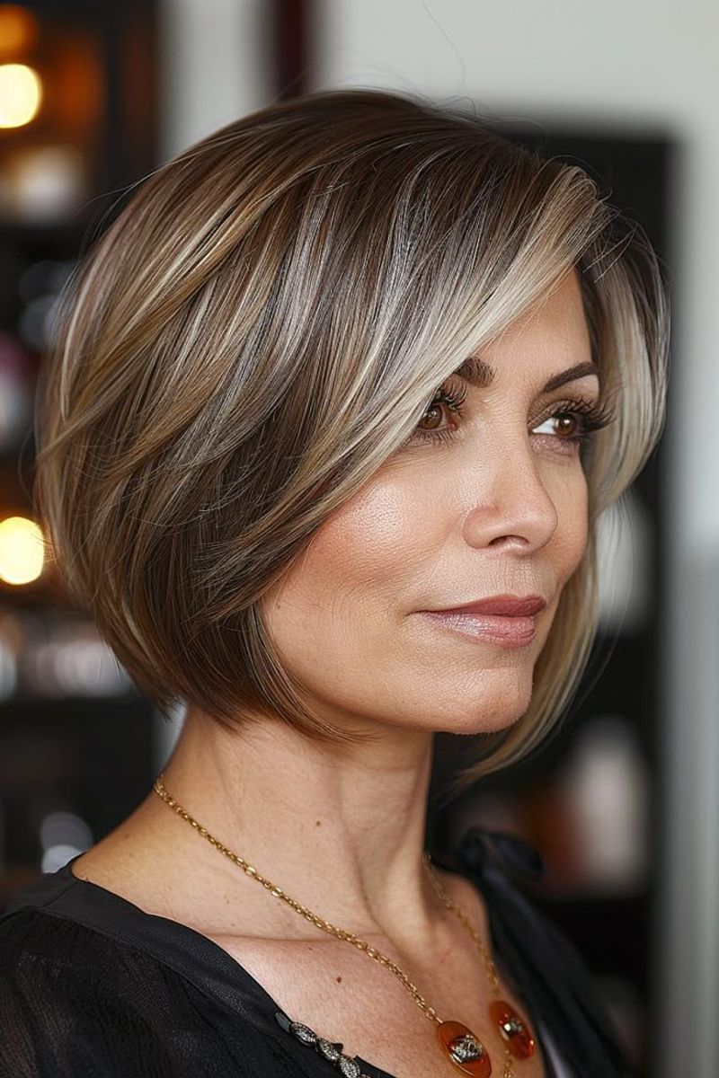 The Classic Bob with Honey Highlights