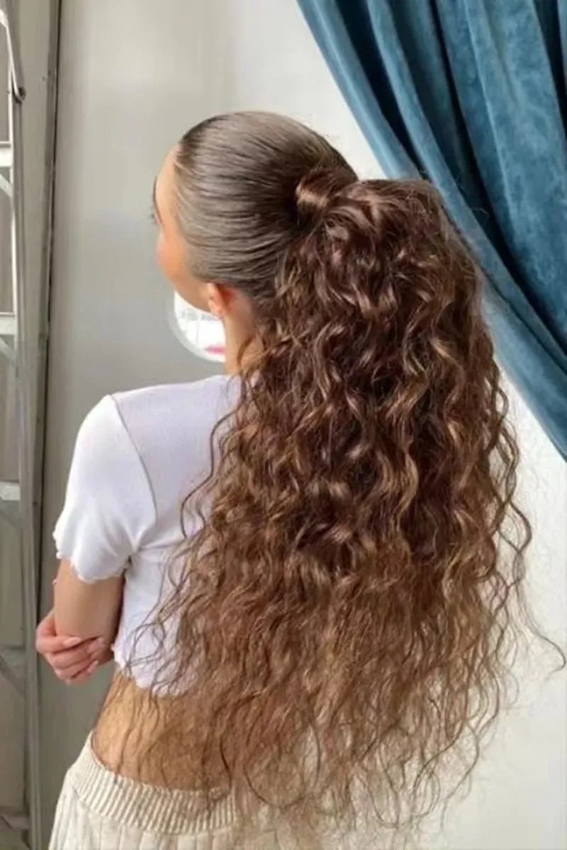 8. High Curly Ponytail
