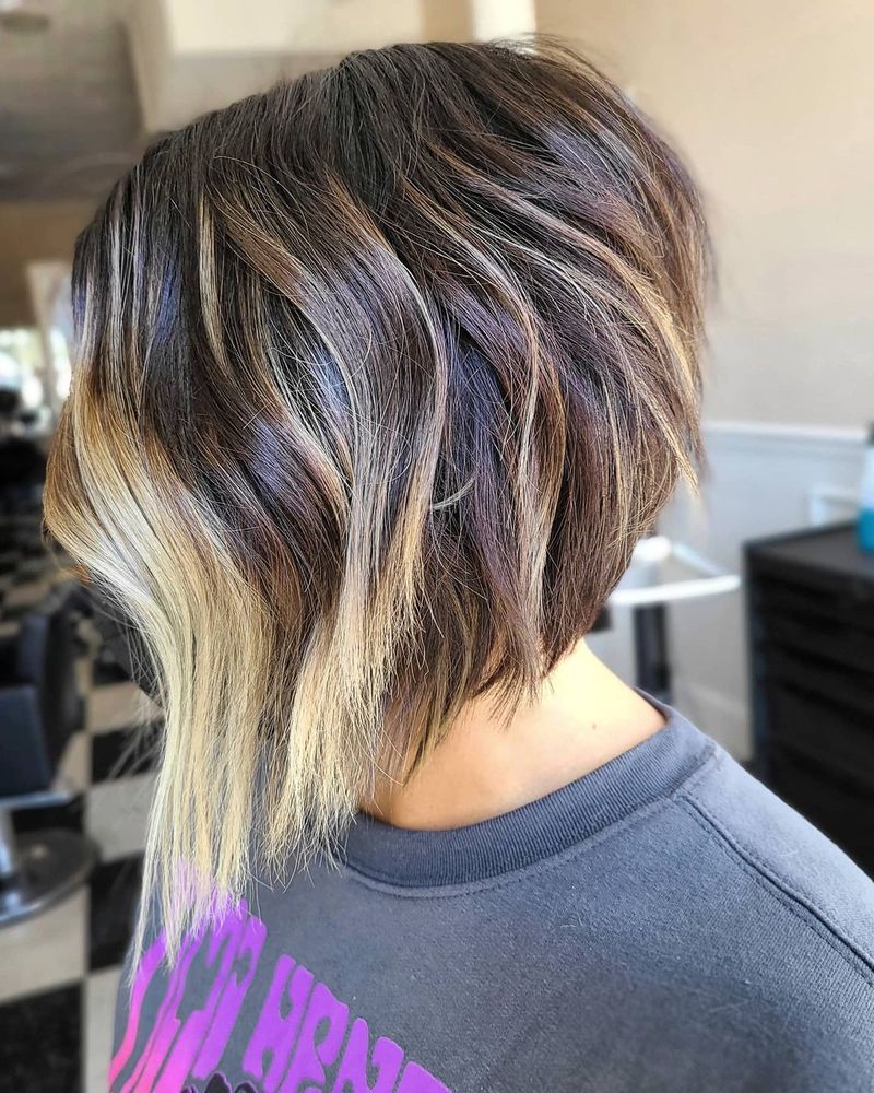 Asymmetrical Bob with Highlights