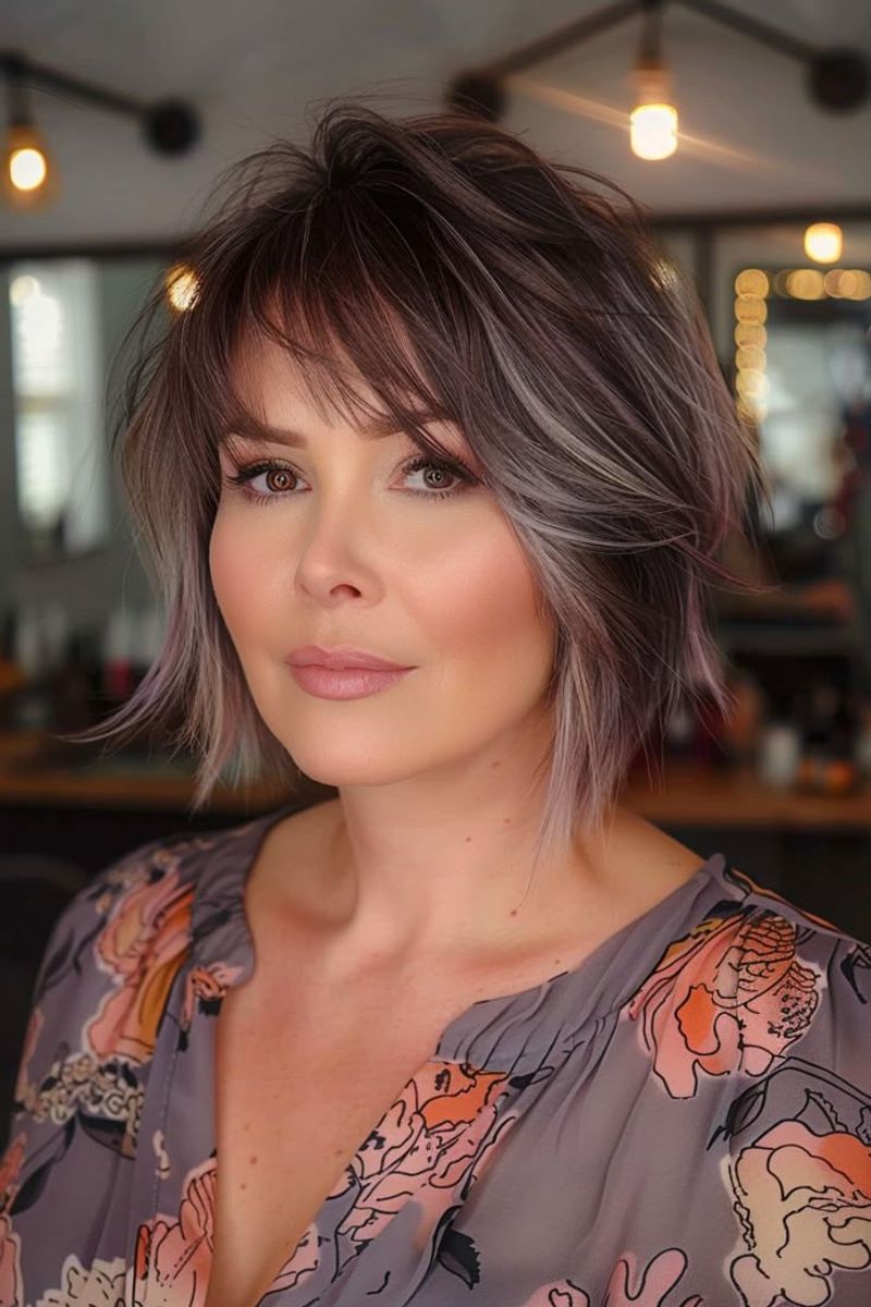 Asymmetrical Bob with Wispy Ends
