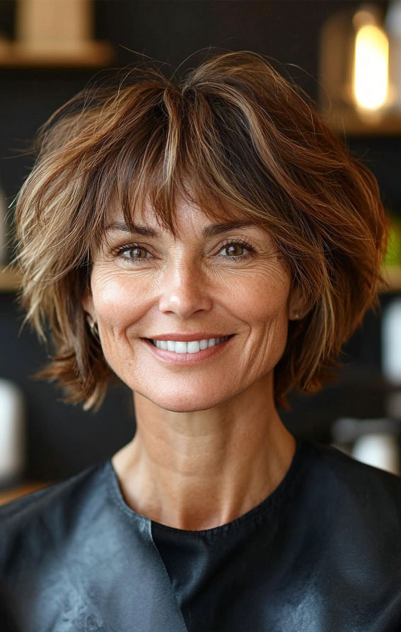Choppy Bob with Highlights