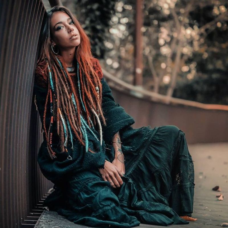 Bohemian Dreadlocks with Floral Accents