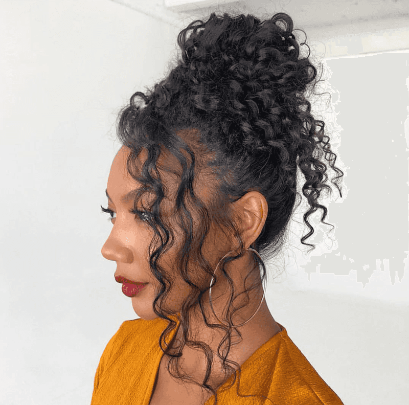 Boho Curly Bun