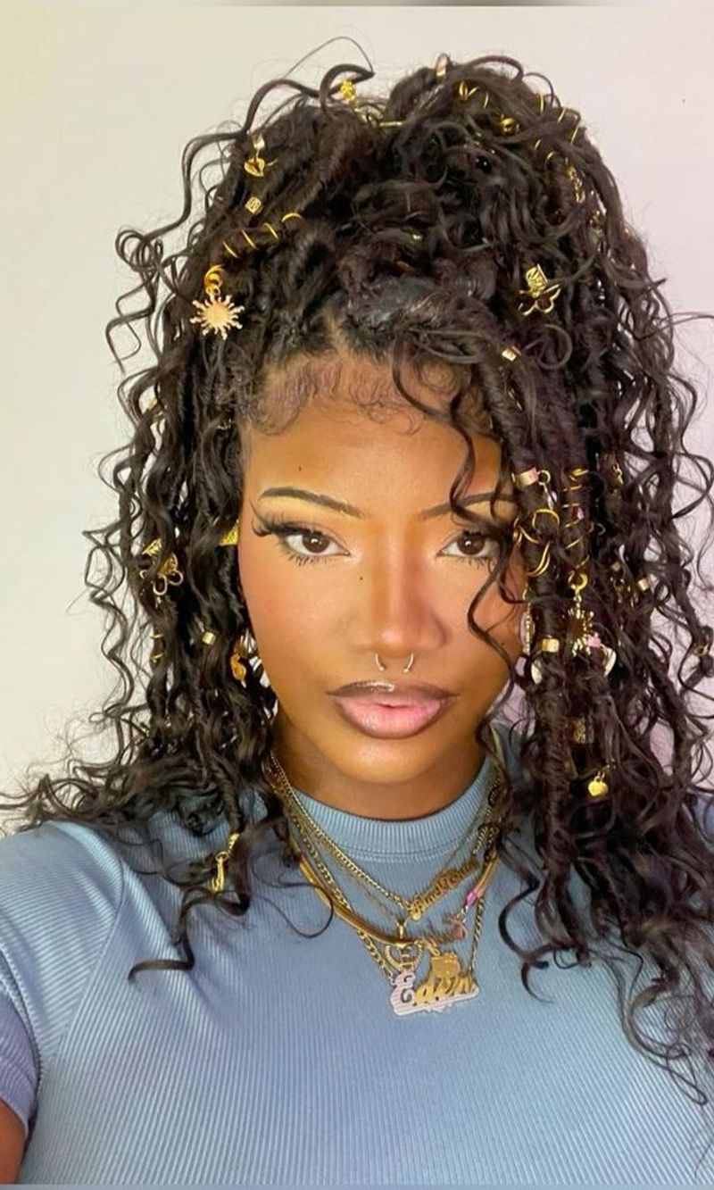 Goddess Braids with Gold Thread