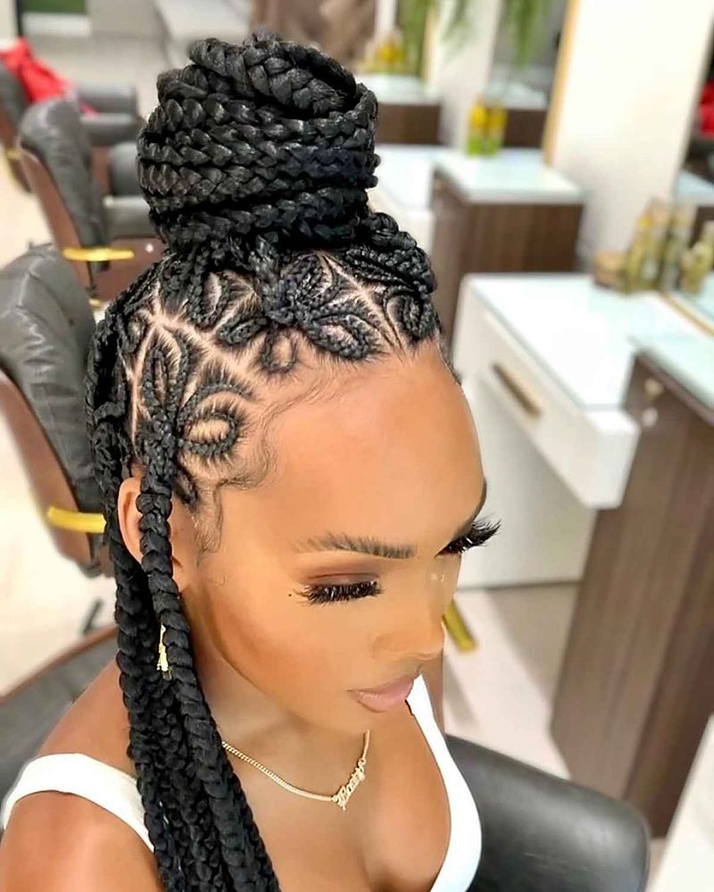 Box Braid Bun