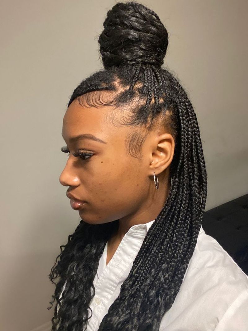 Half-Up Box Braids