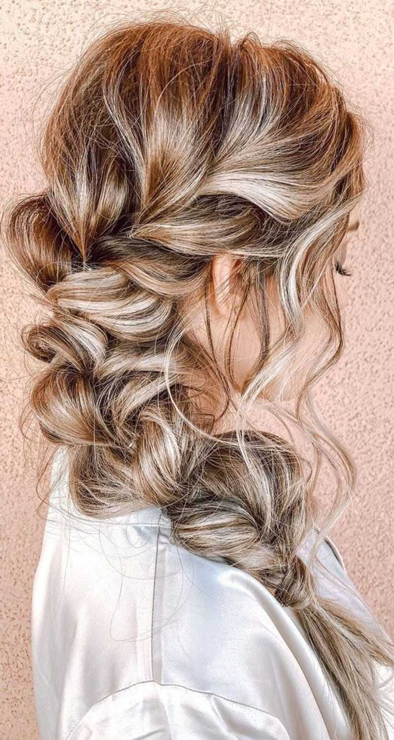 Casual Side Braid with Waves