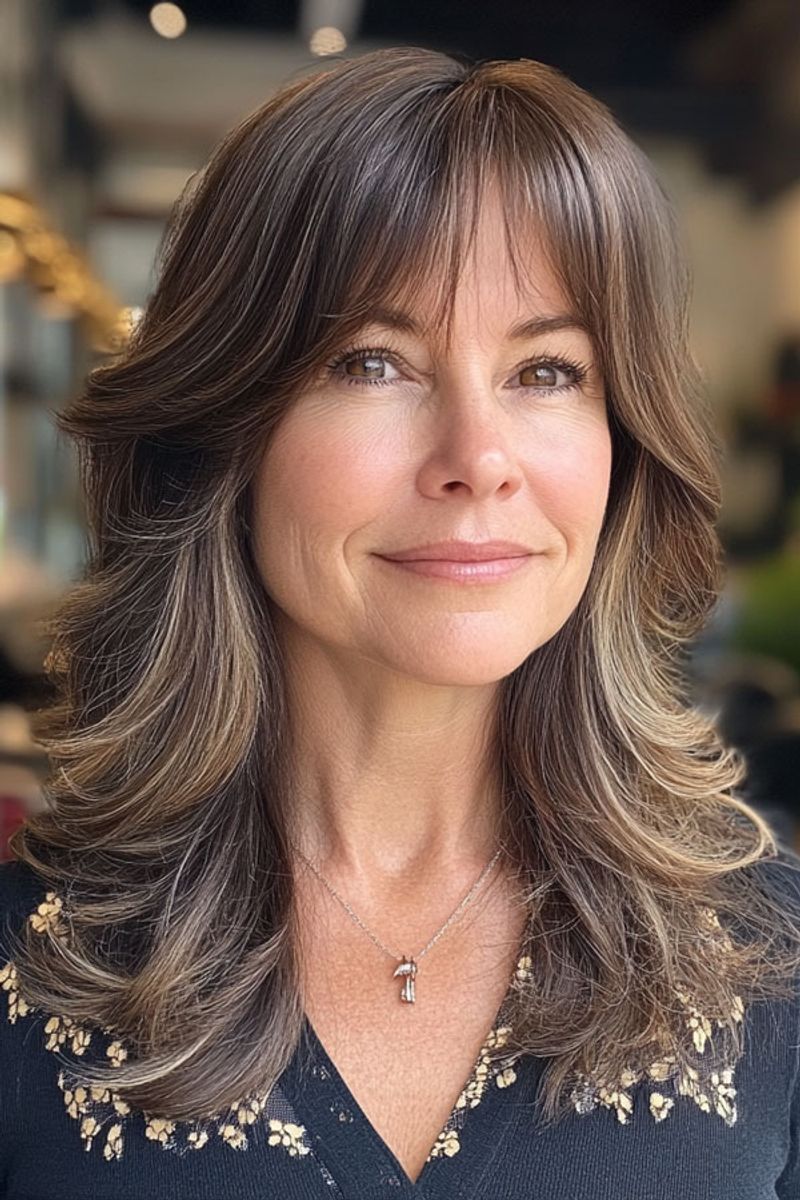 Long Layers with Bangs