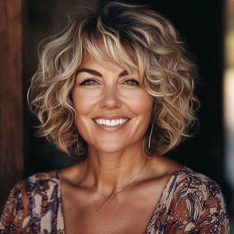 Curly Bob with Fringe