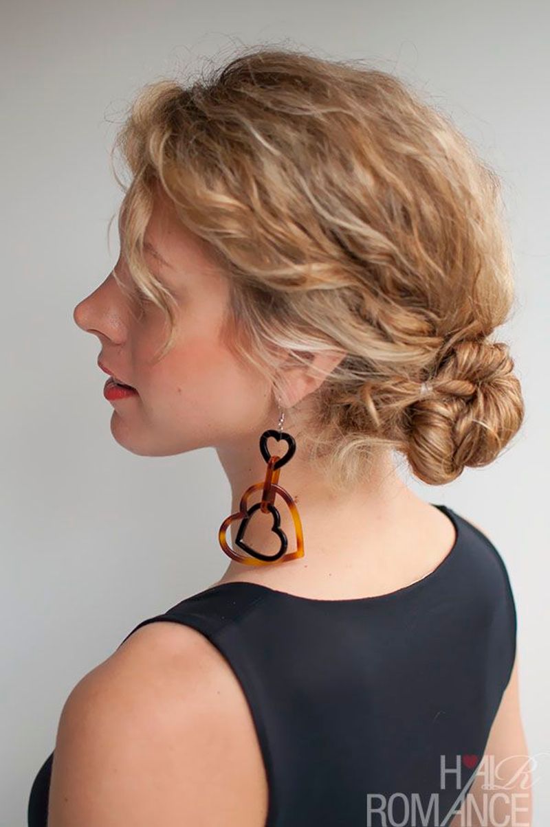 Curly Bun with Twisted Sides