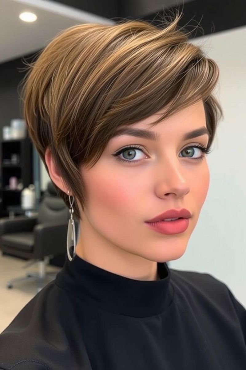 Side-Parted Pixie