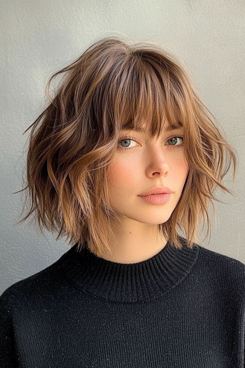 Layered Bob with Bangs