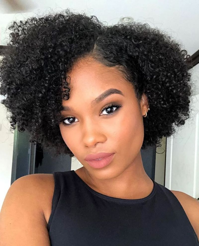 Side Part Afro