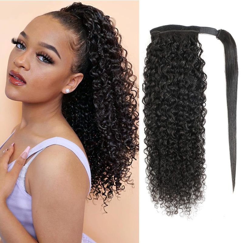 Curly Ponytail with Hair Wrap