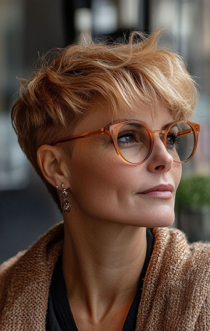 Layered Pixie with Highlights
