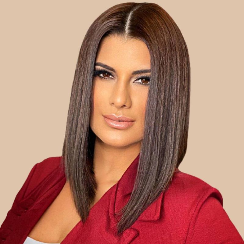 Center-Parted Straight Hair