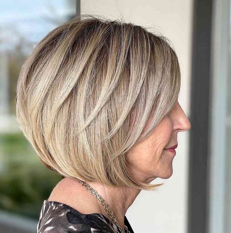 Curved Bob with Graduated Layers