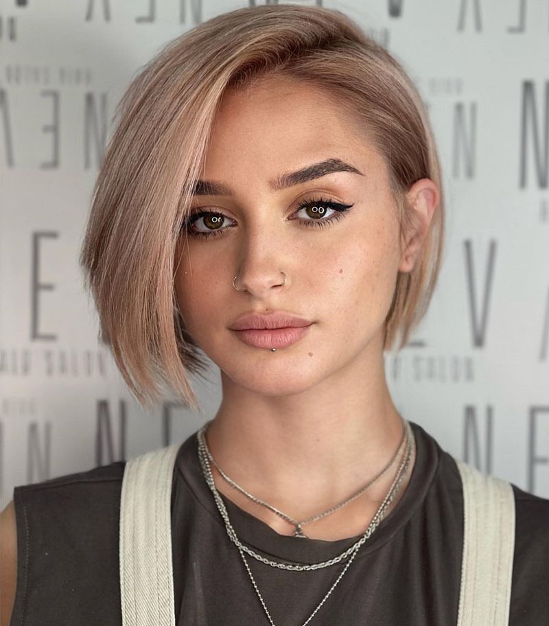 Dramatic Side Part Bob