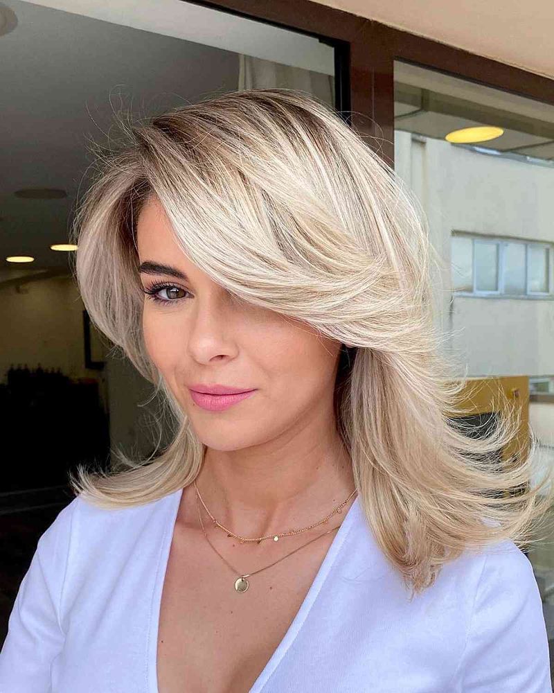 Elegant Side-Swept Bangs
